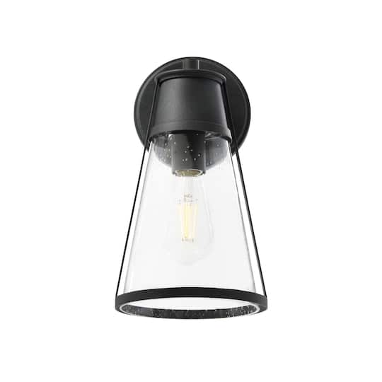 Hello Honey® Robert Stevenson Lighting Jaxon 13.5" Metal & Seedy Glass Outdoor Wall Sconce